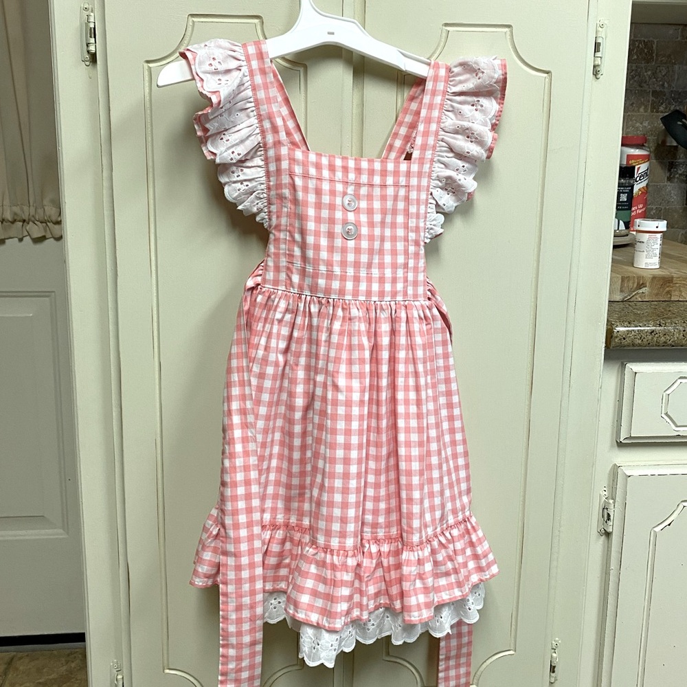 Eleanor Rose Dolly Dress pink/white gingham Size 6/7 EUC
